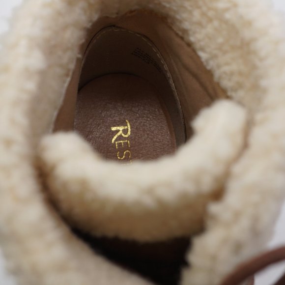 Restricted sherpa lined lace up ankle booties heel boots size 7.5 - Picture 7 of 8